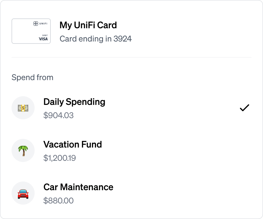 Choosing which account to spend from